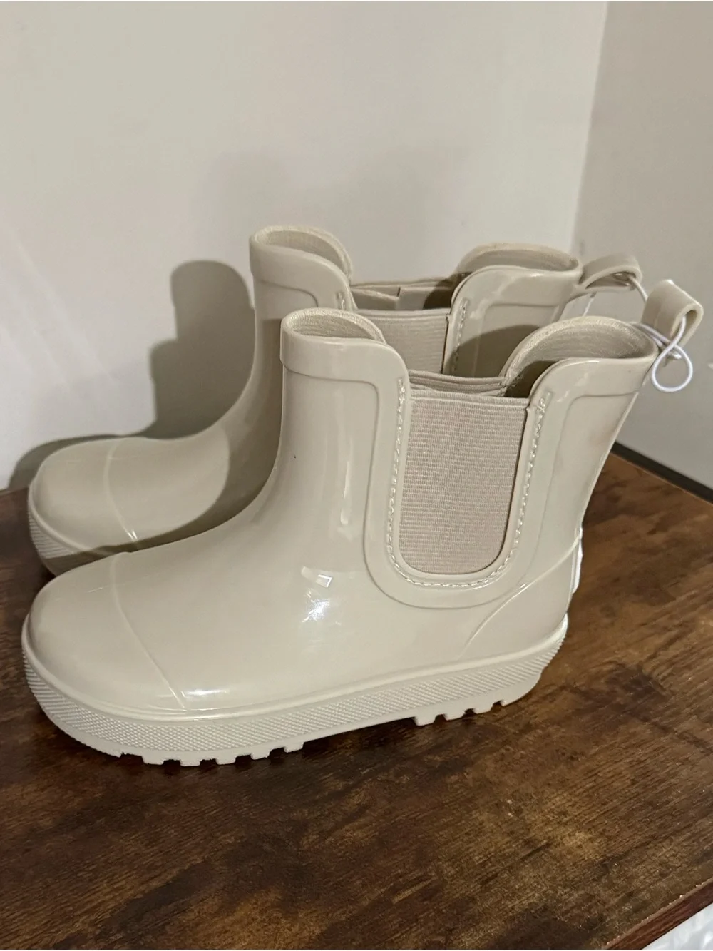 BearPaw Kids Cream Gloss Chelsea Rain Boots